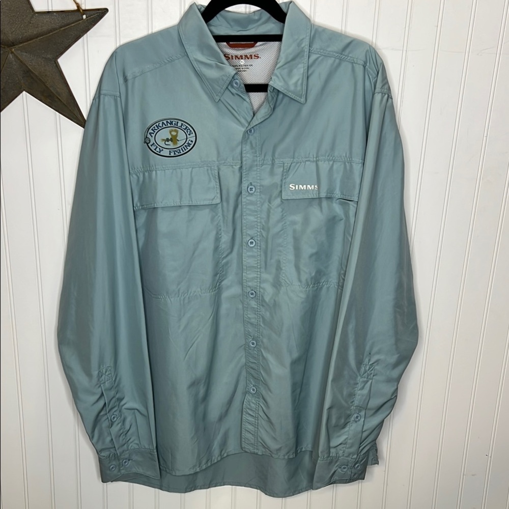 Simms Long Sleeve Button Fly Fishing Shirt Size XL